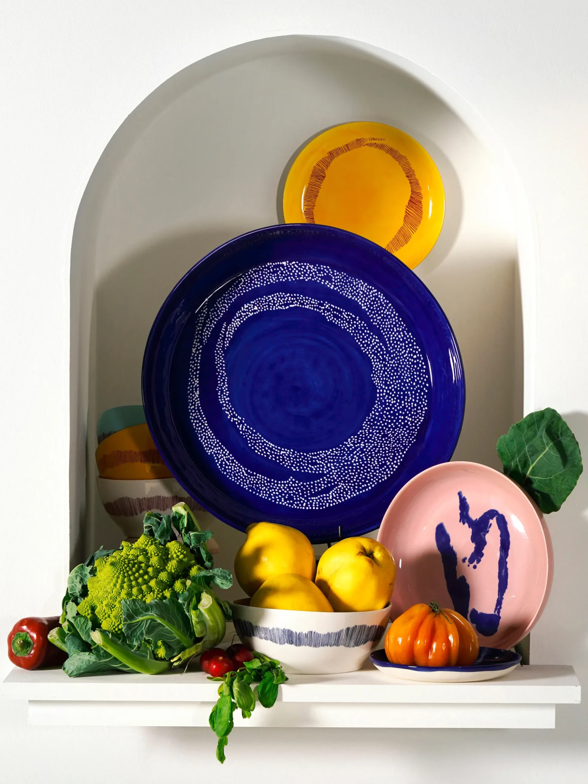 Piatti da colazione con smalto reattivo Feast 2 pz