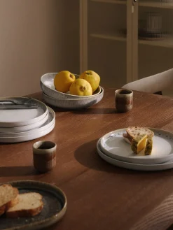 Piatti da colazione fatti a mano con smalto reattivo Danza 4 pz