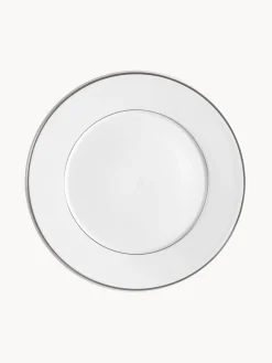 Piatti piani fatti a mano in porcellana con bordo in platino dipinto a mano Vitruv 2 pz