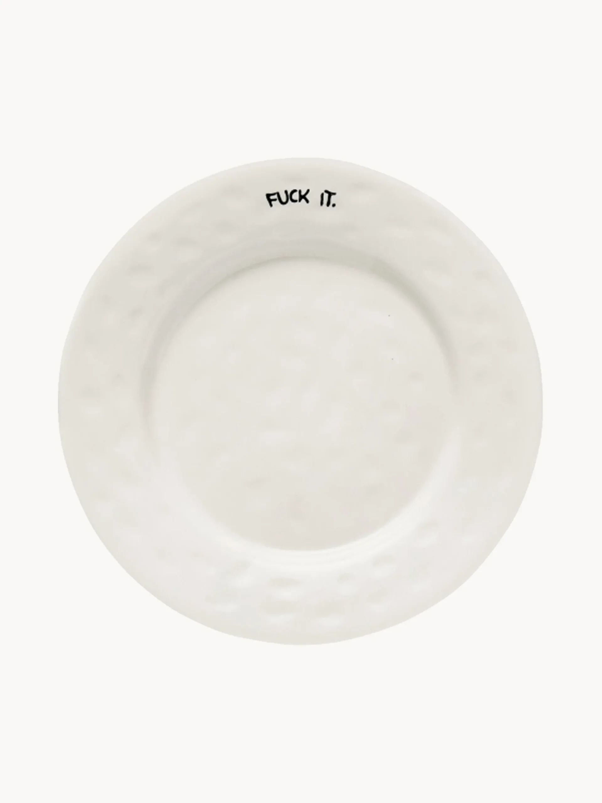Piatto da colazione dipinto a mano Fuck It