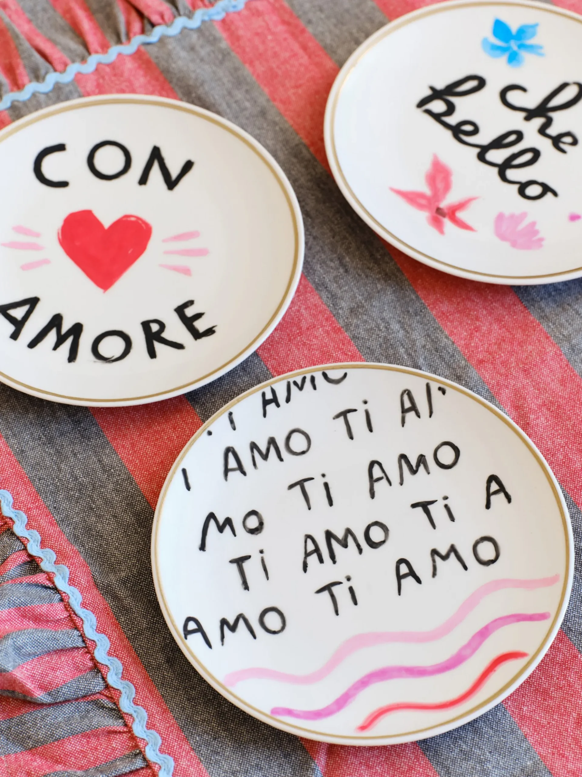 Piatto da dessert fatto a mano Con Amore