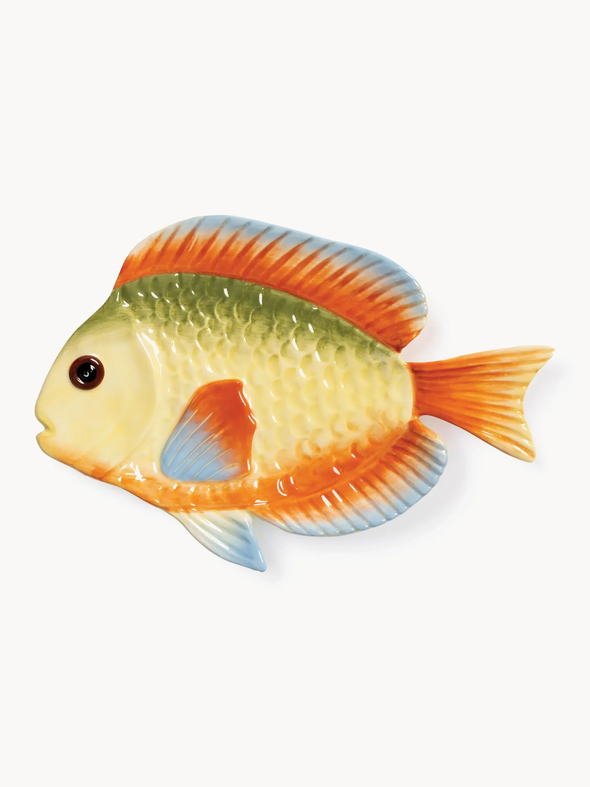 Piatto da portata in dolomite dipinto a mano Fish