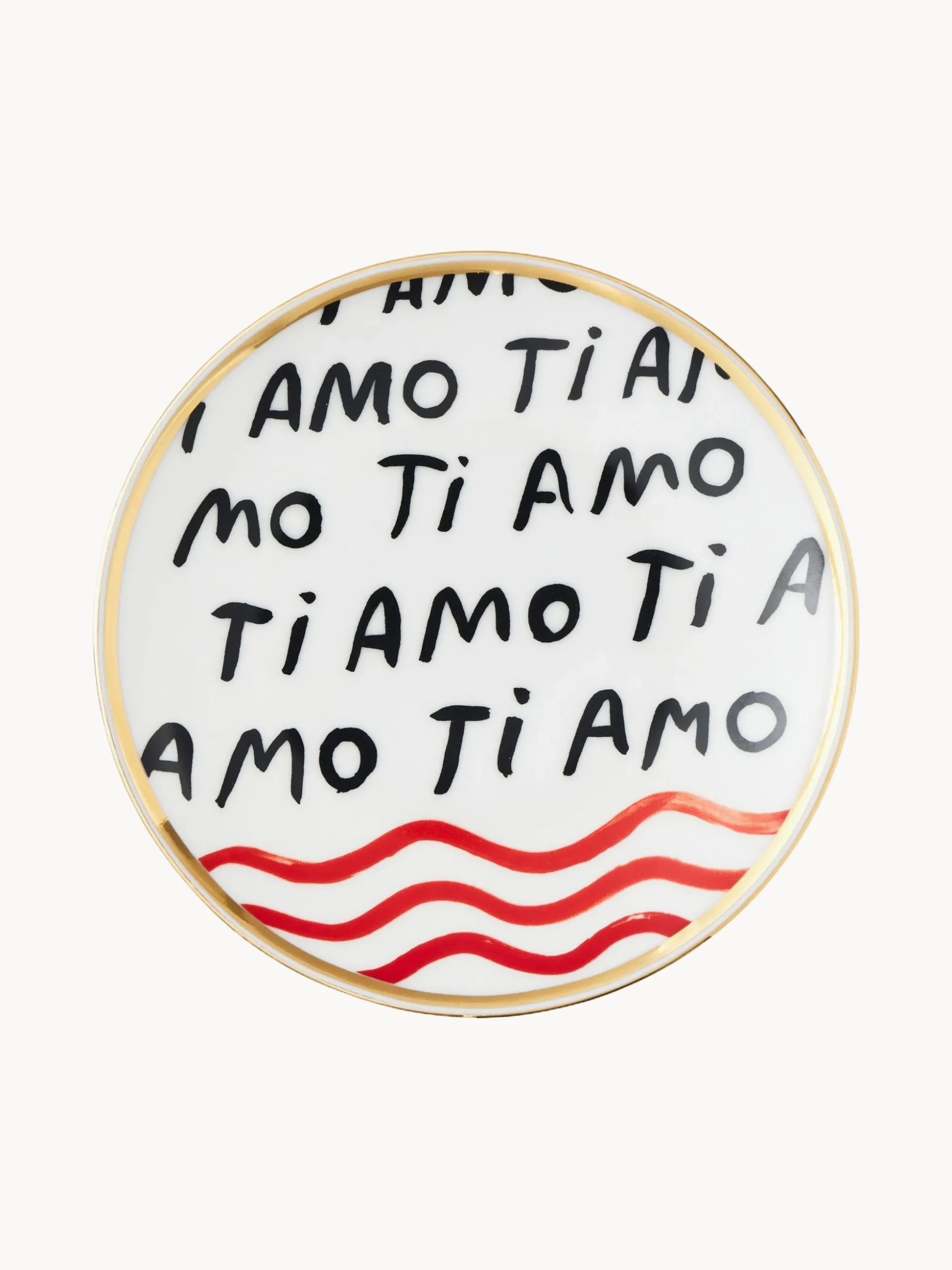 Piatto da dessert fatto a mano Con Amore