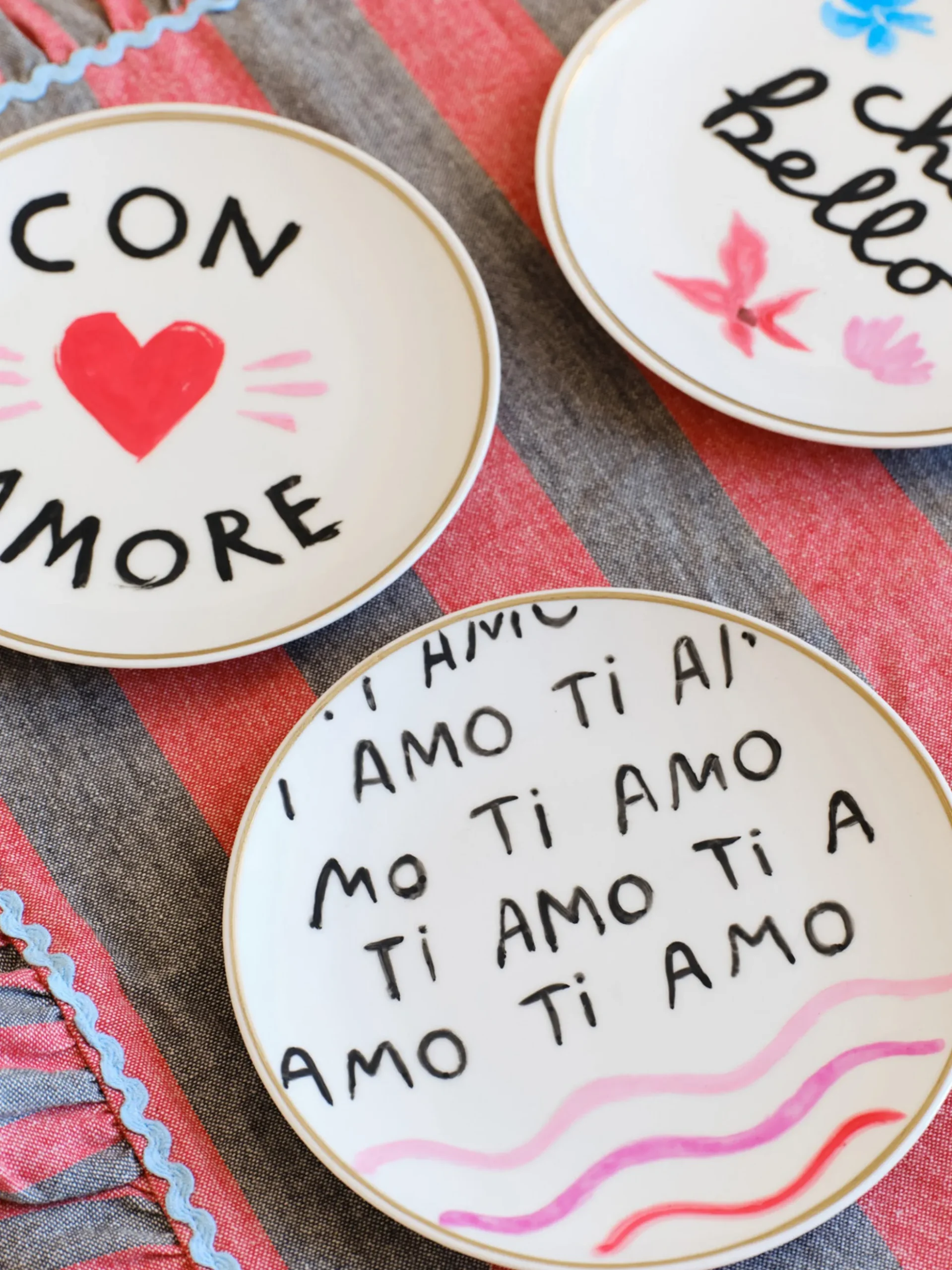 Piatto da dessert fatto a mano Con Amore