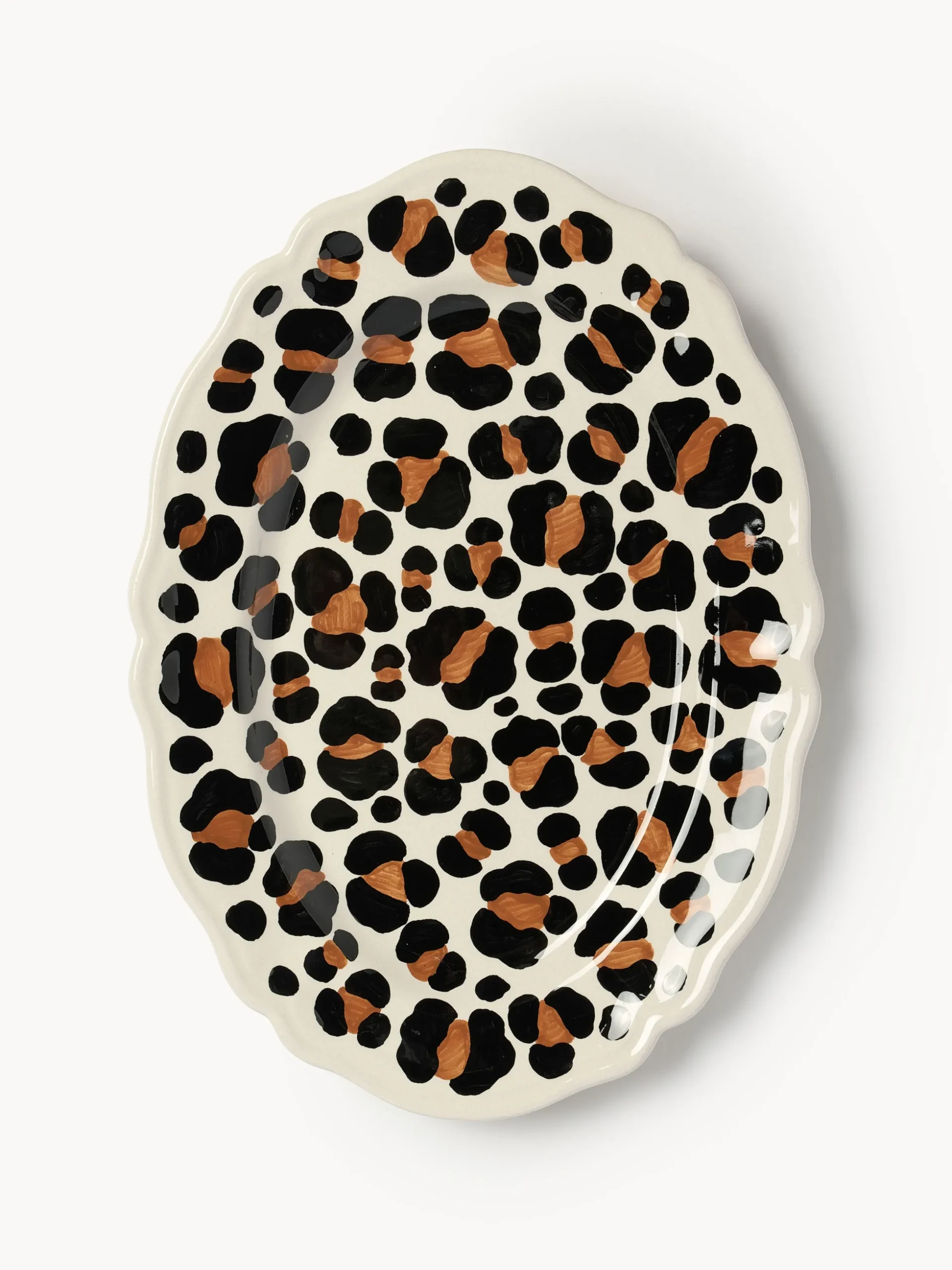 Piatto da portata fatto a mano Leopardo