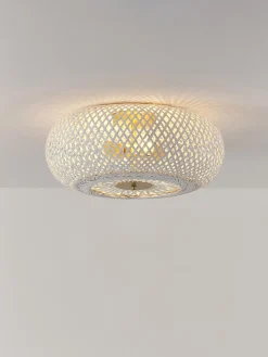 Plafoniera di design in bambù bianco Evelyn