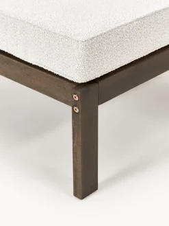 Poggiapiedi da giardino in bouclé e legno di acacia Bo