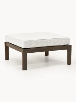 Poggiapiedi da giardino in bouclé e legno di acacia Bo