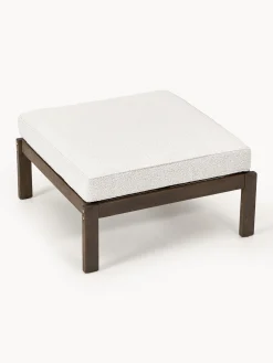 Poggiapiedi da giardino in bouclé e legno di acacia Bo