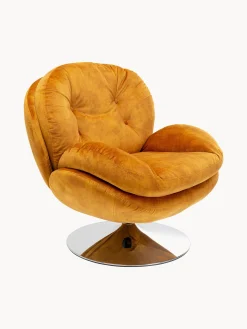 Poltrona girevole in velluto Cosy