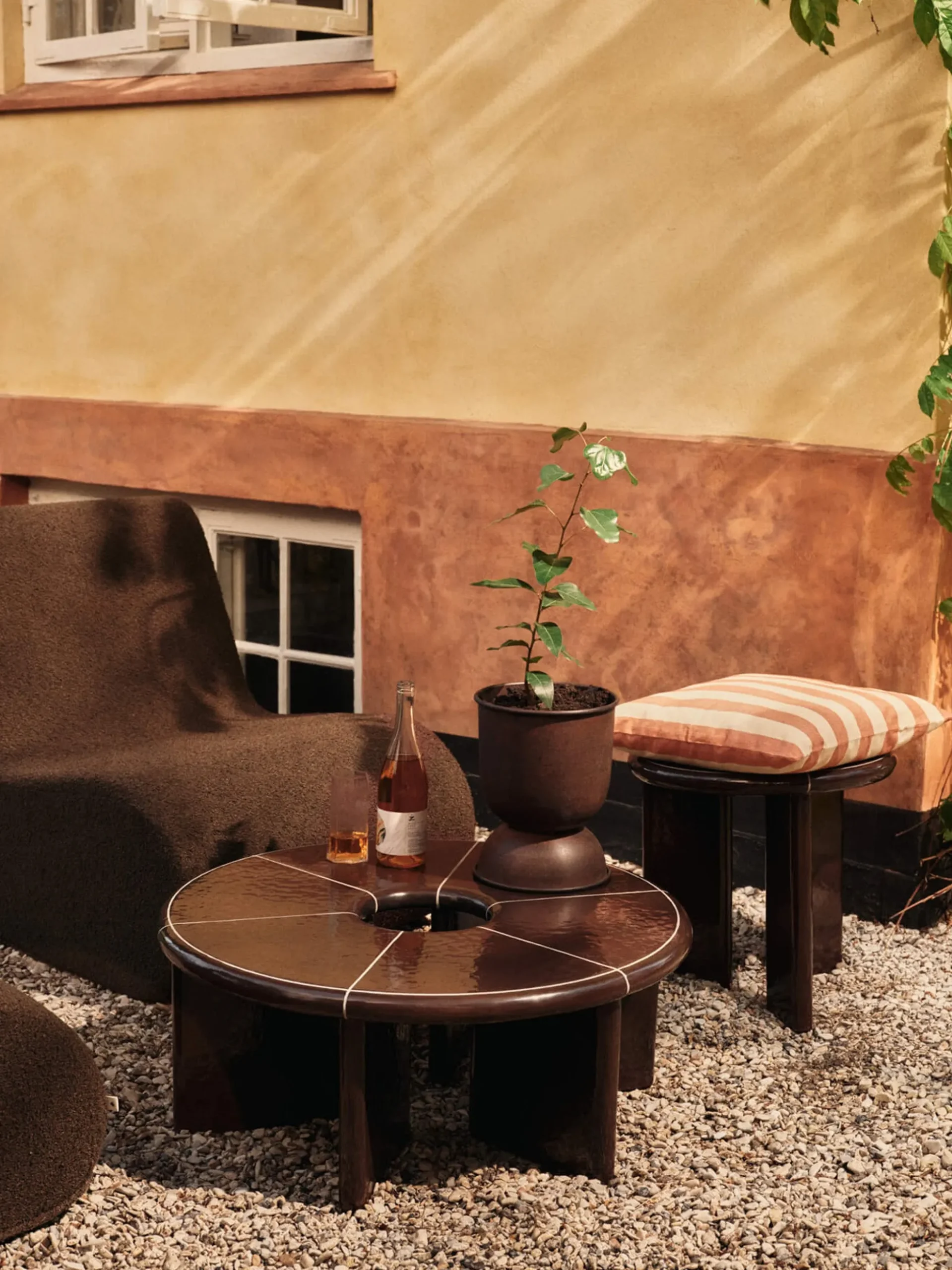 Poltrona lounge da giardino in bouclé Rouli