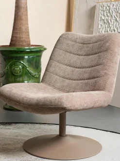 Poltrona lounge girevole in velluto a coste Bubba