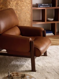 Poltrona lounge in pelle Calum