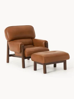 Poltrona lounge in pelle Calum