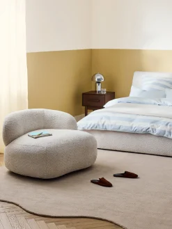Poltrona lounge in teddy bouclé Alba