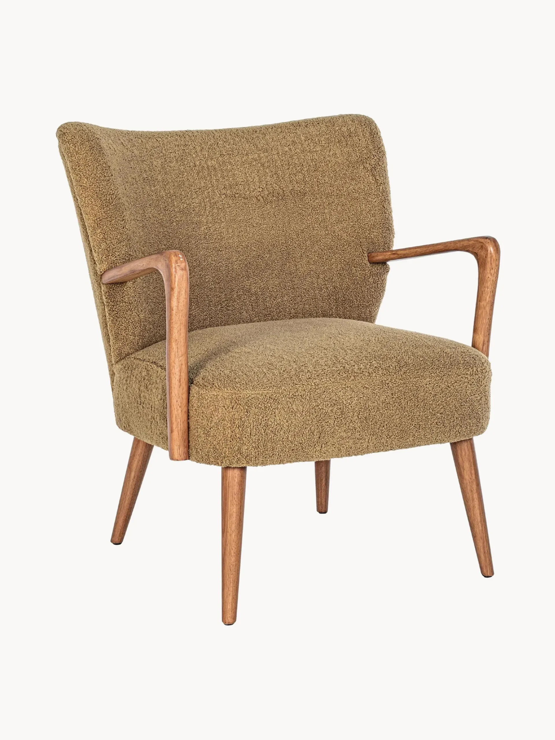 Poltrona lounge in teddy con braccioli Moritz