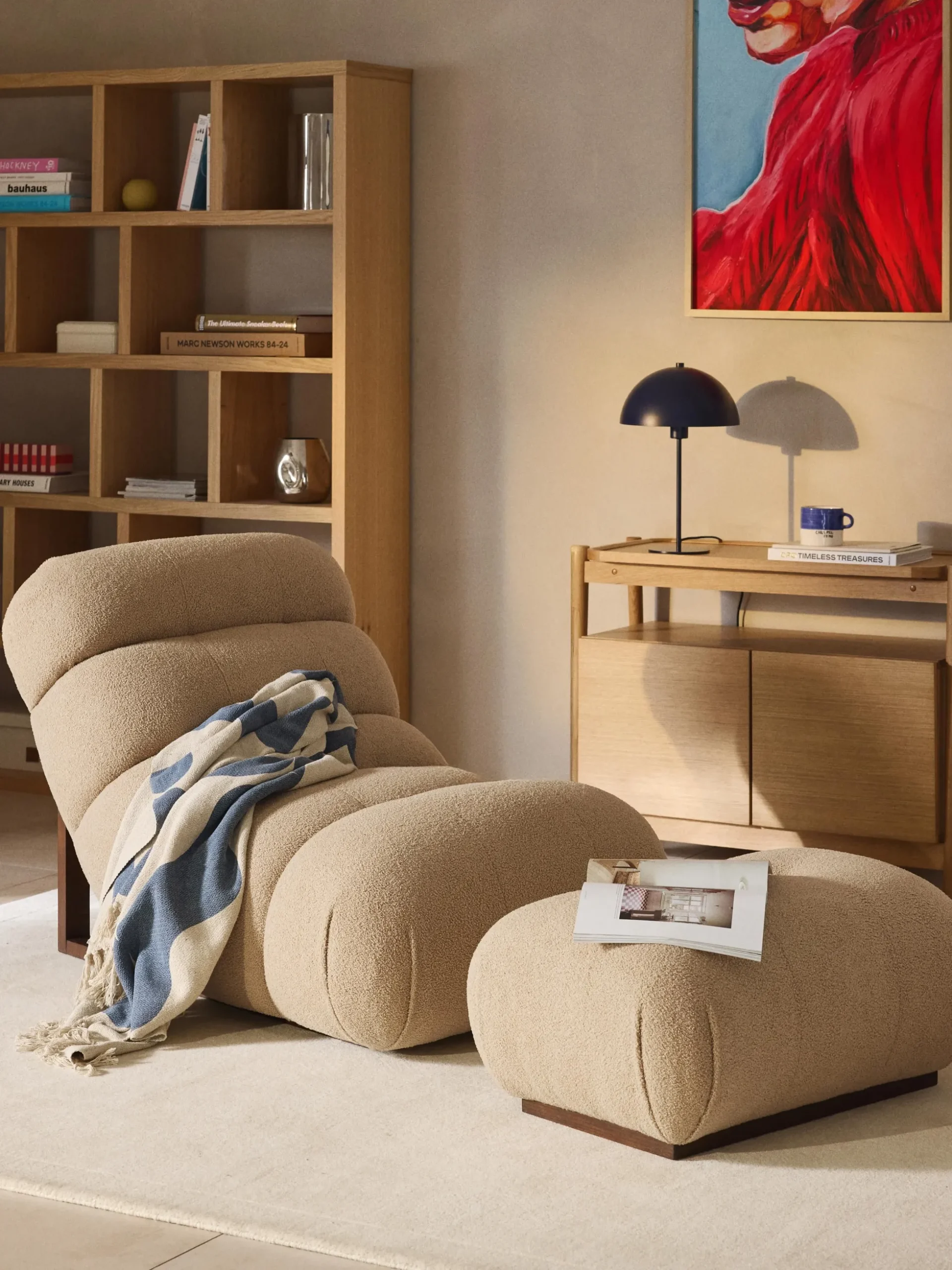Poltrona lounge in teddy Stanley