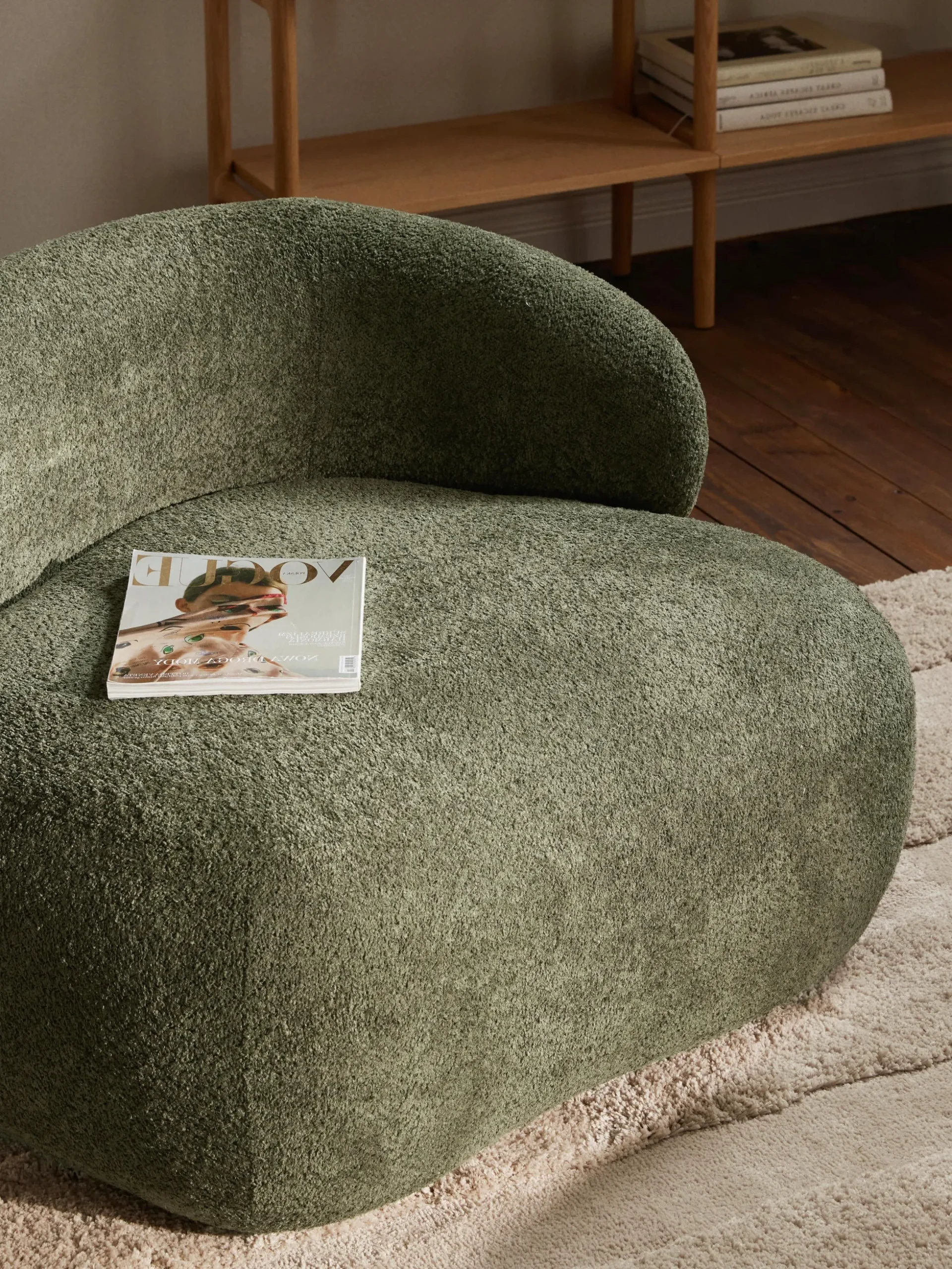 Poltrona lounge in teddy bouclé Alba