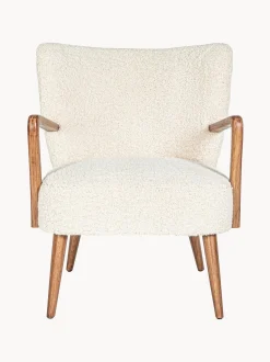 Poltrona lounge in teddy con braccioli Moritz
