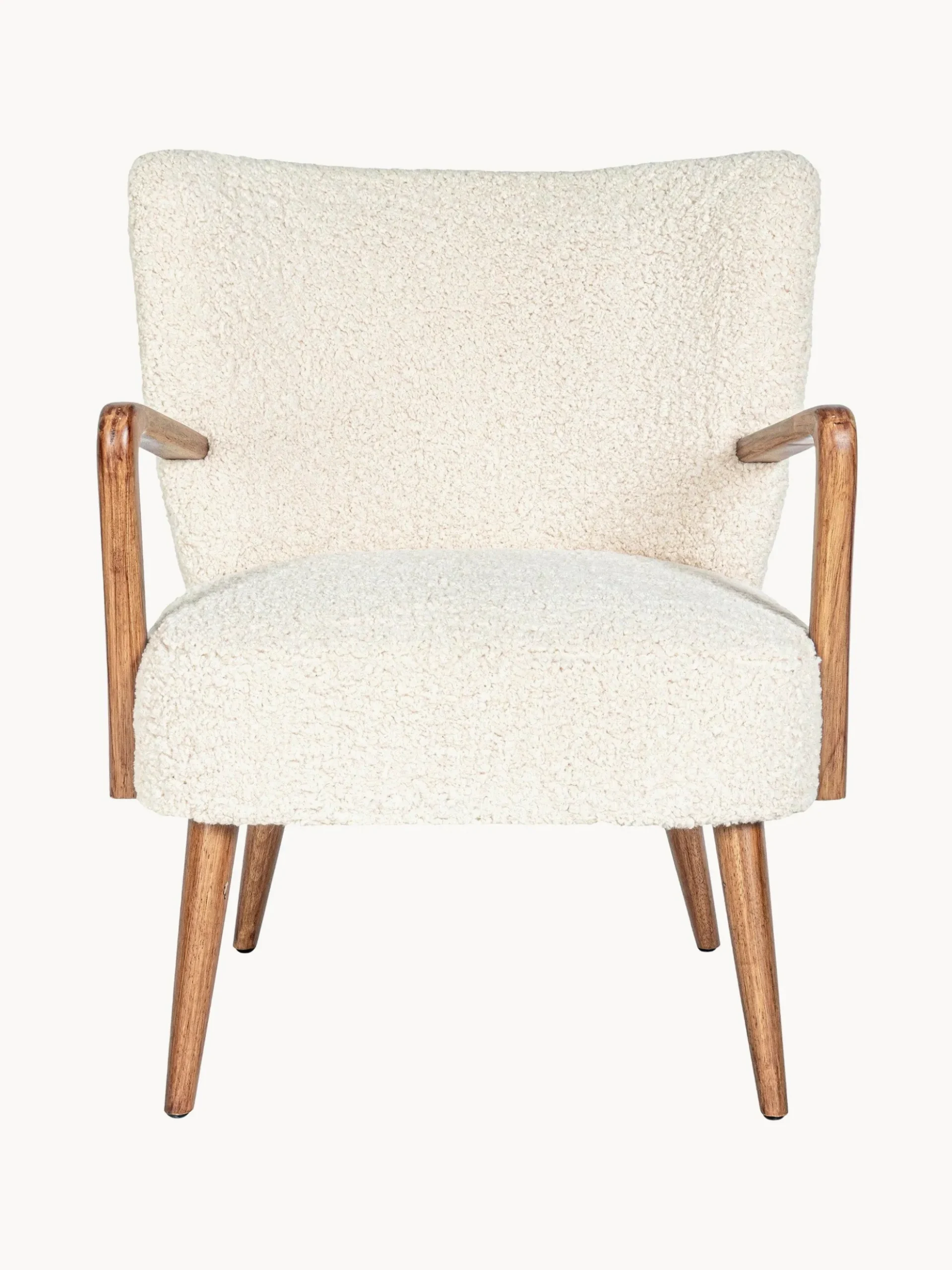 Poltrona lounge in teddy con braccioli Moritz
