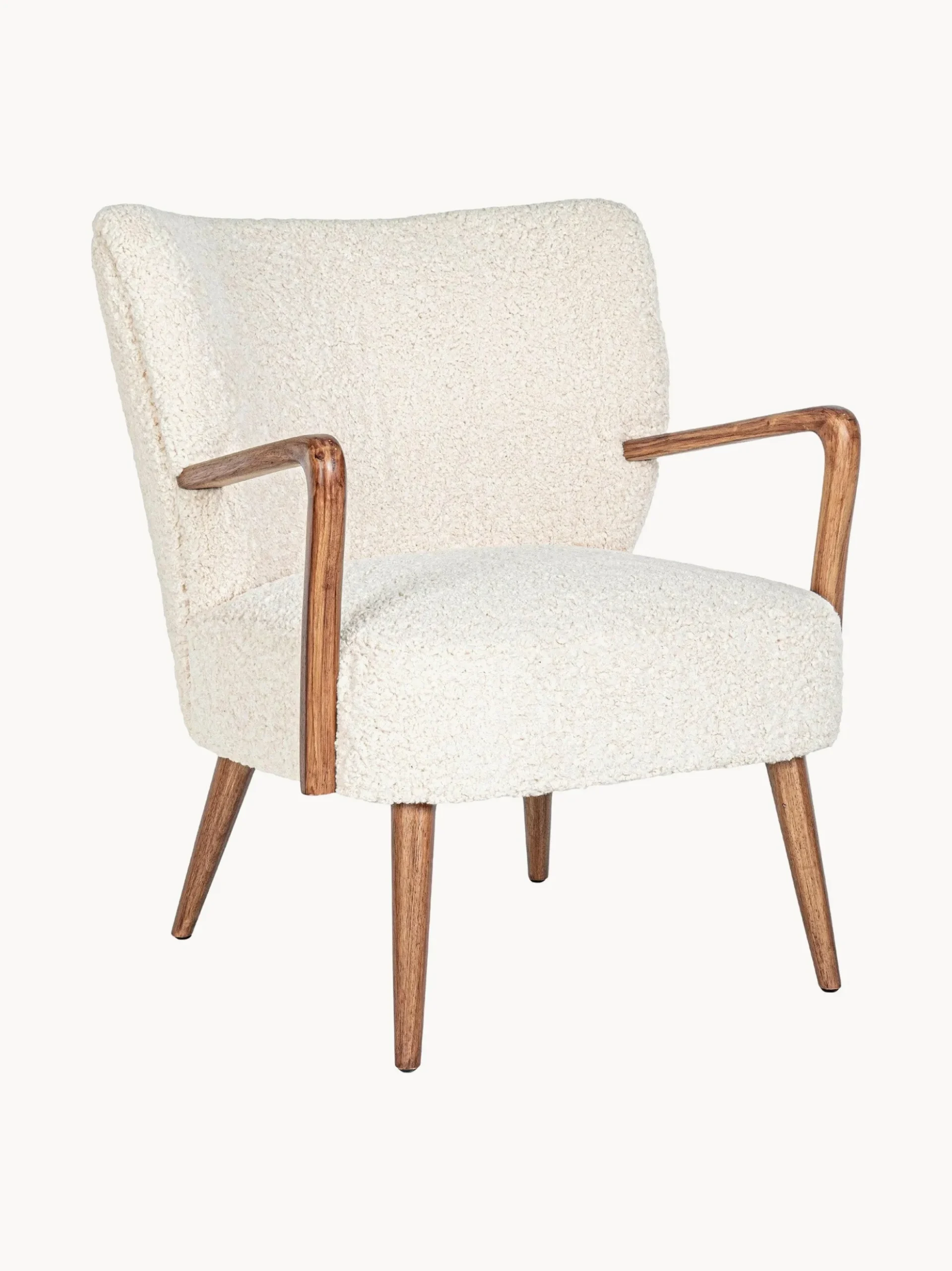 Poltrona lounge in teddy con braccioli Moritz