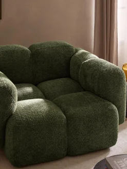 Poltrona lounge in teddy-bouclé Tayla