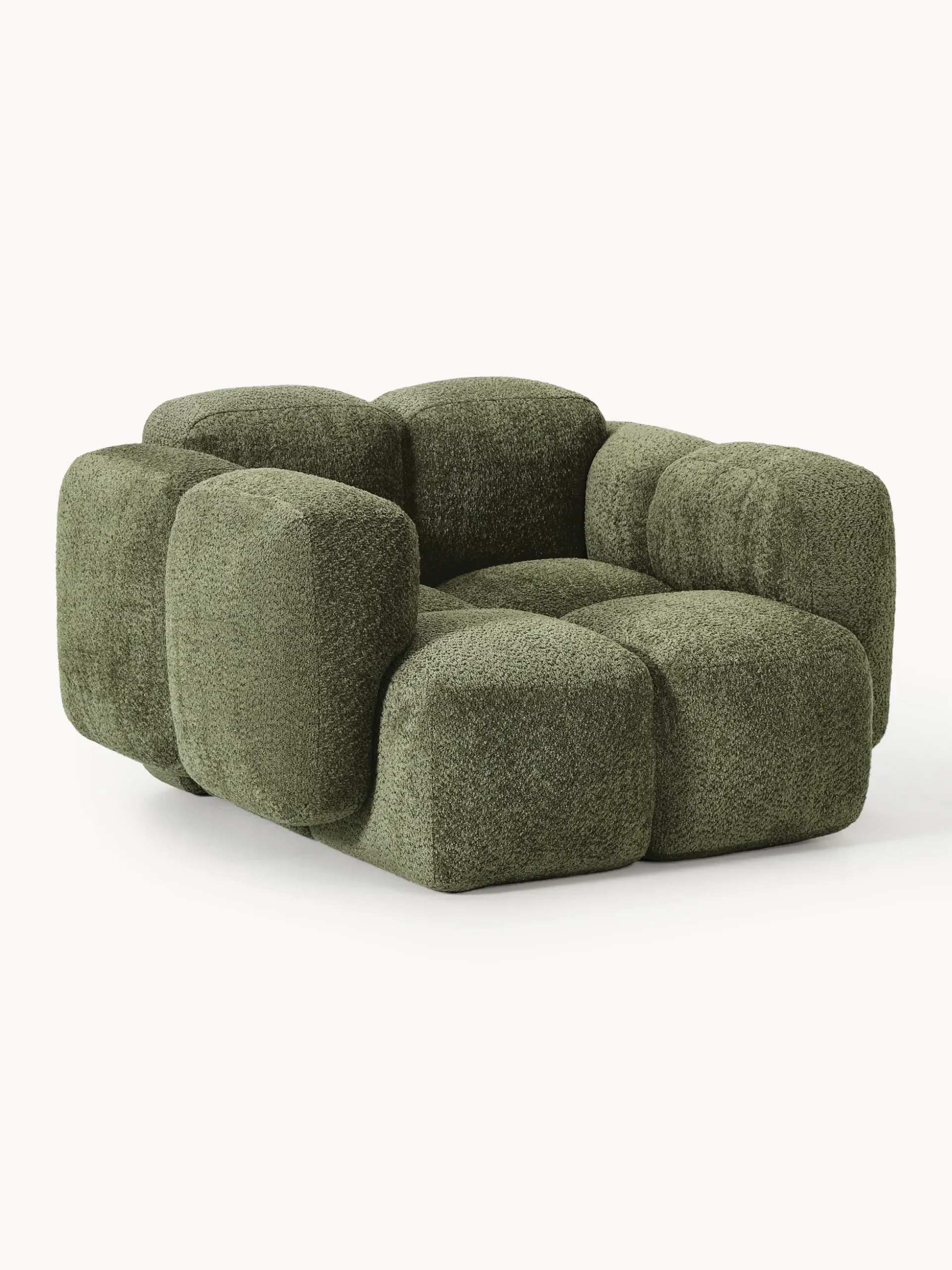 Poltrona lounge in teddy-bouclé Tayla