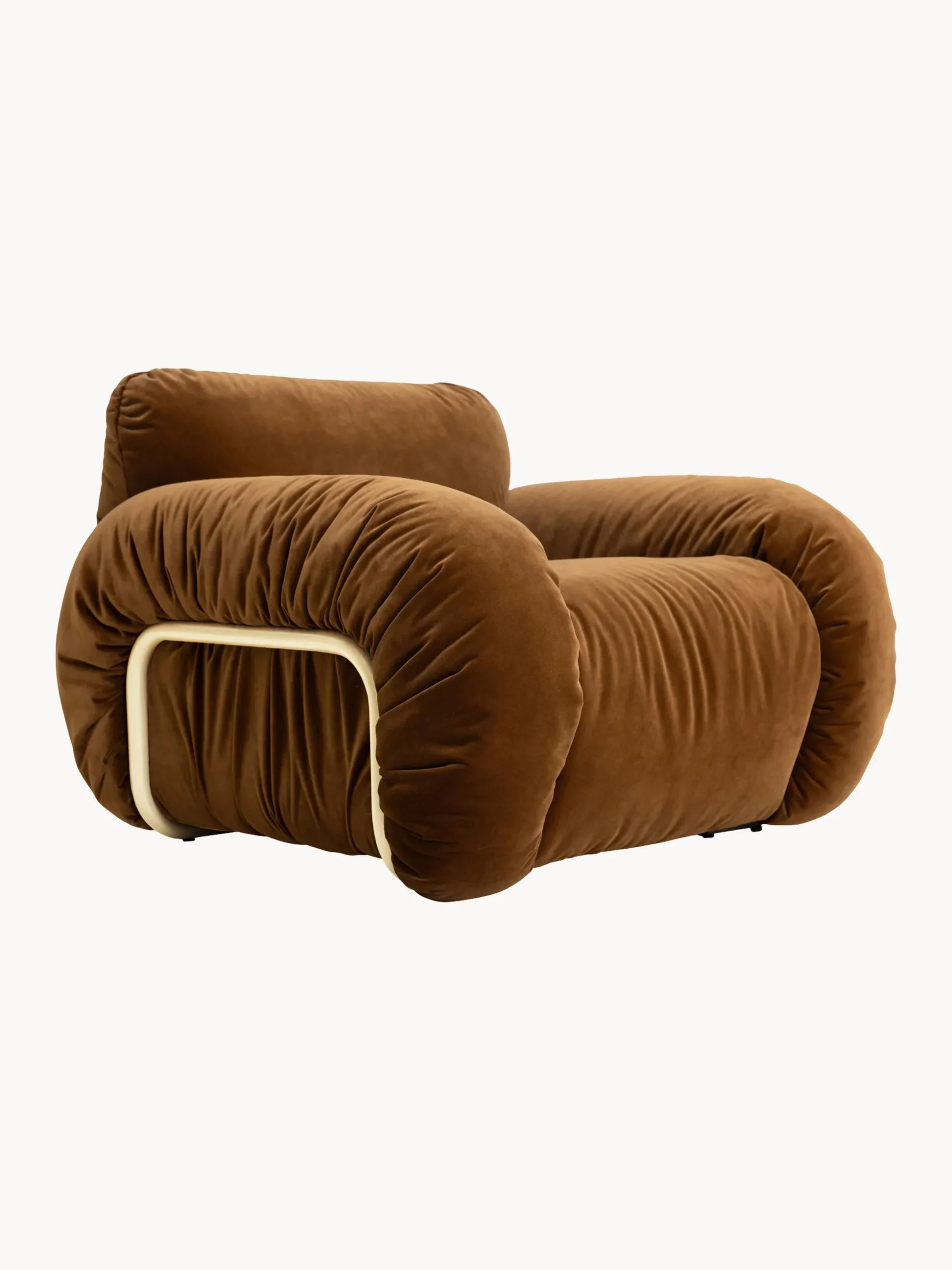 Poltrona lounge in velluto fatta a mano Arc