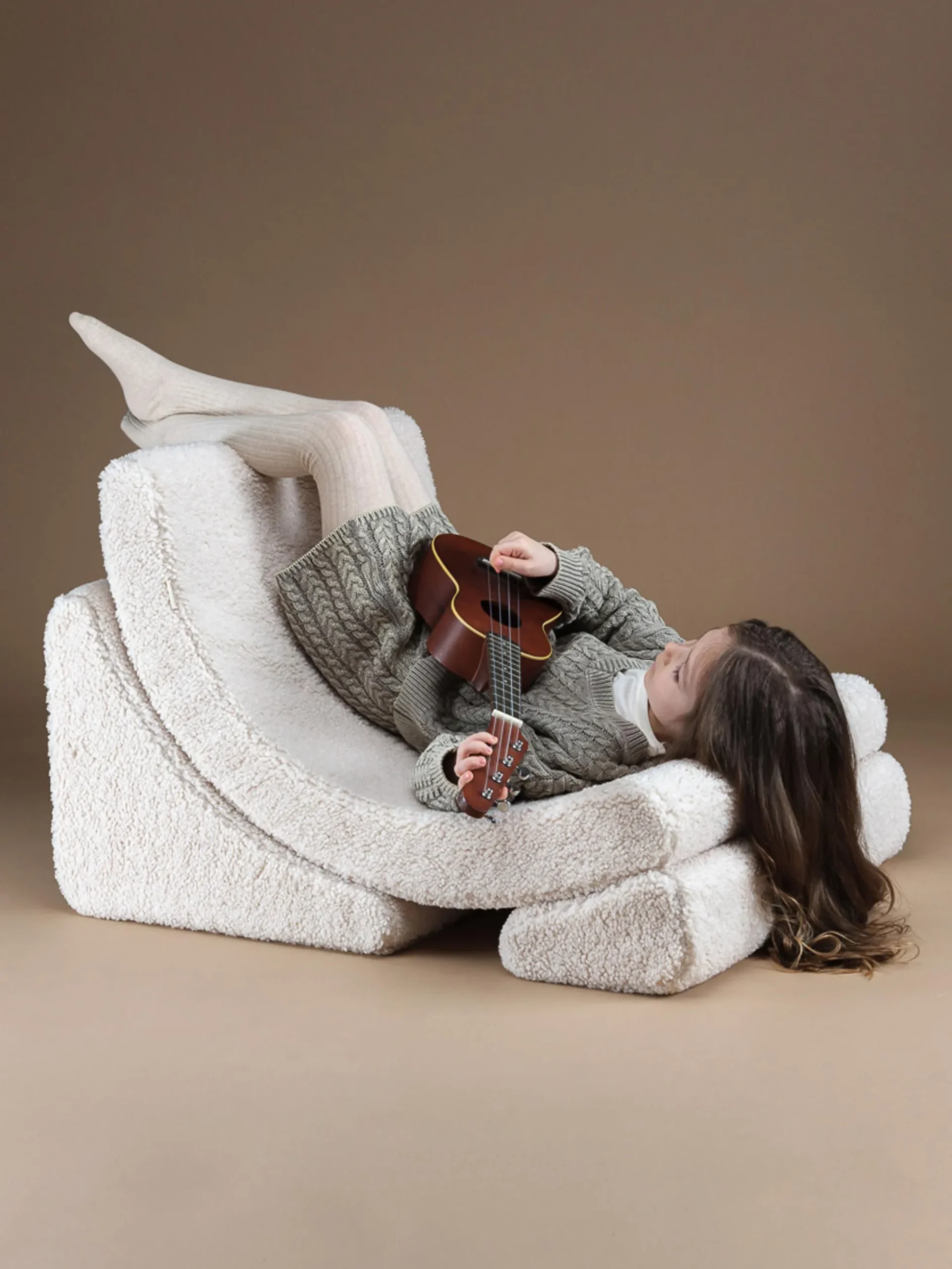 Poltrona per bambini in teddy fatta a mano Moon