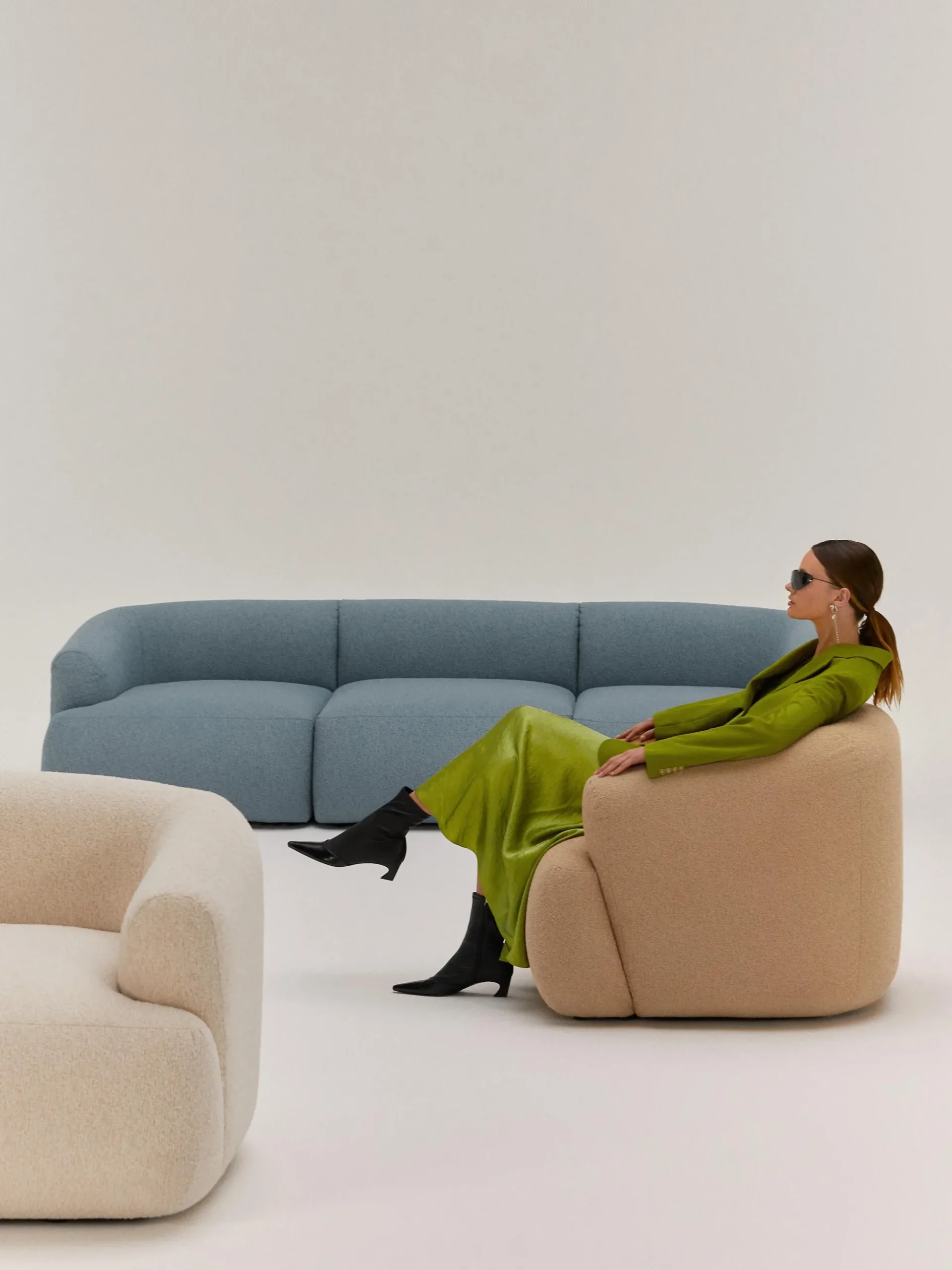 Poltrona in bouclé Sofia