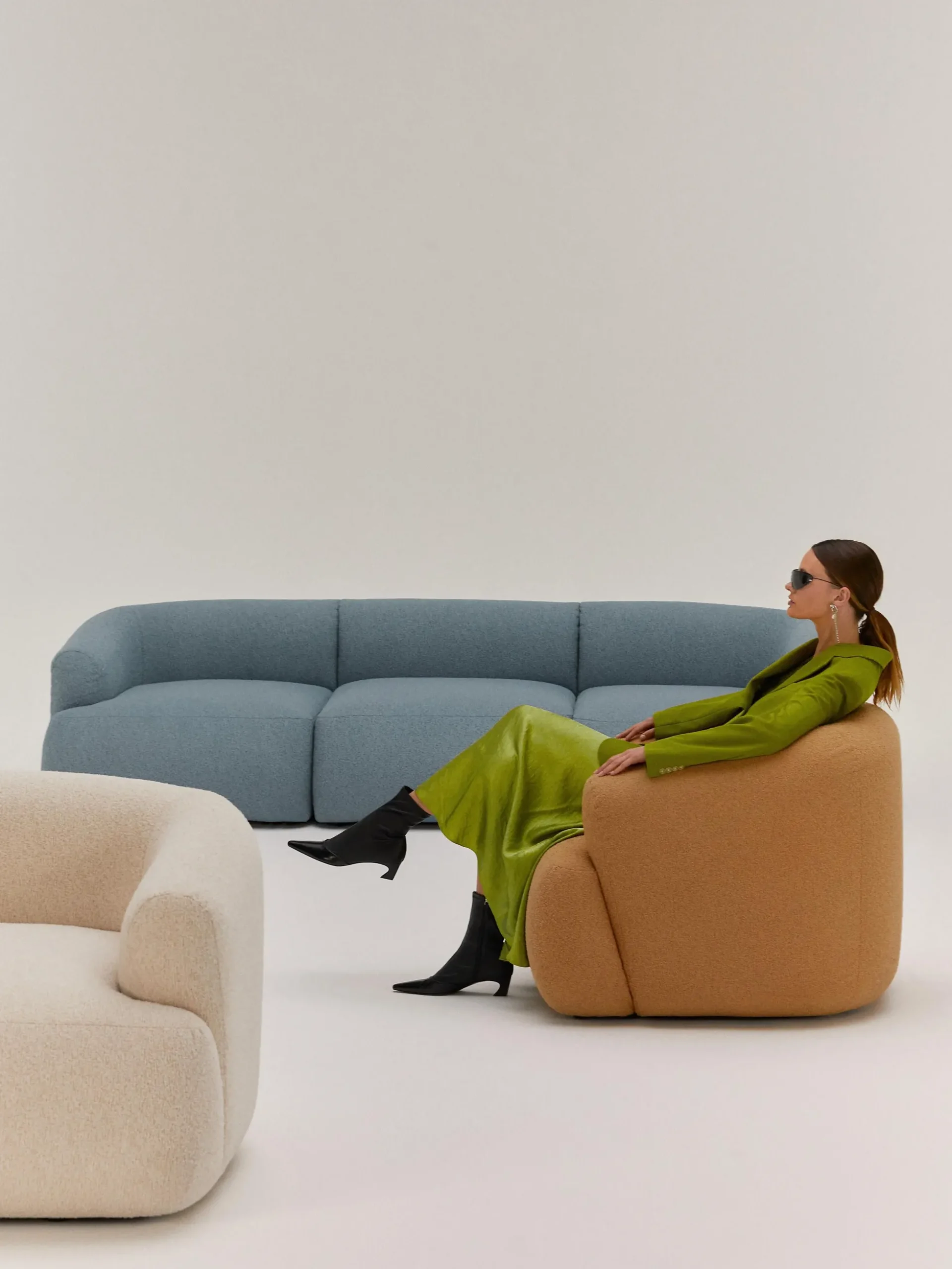 Poltrona in bouclé Sofia