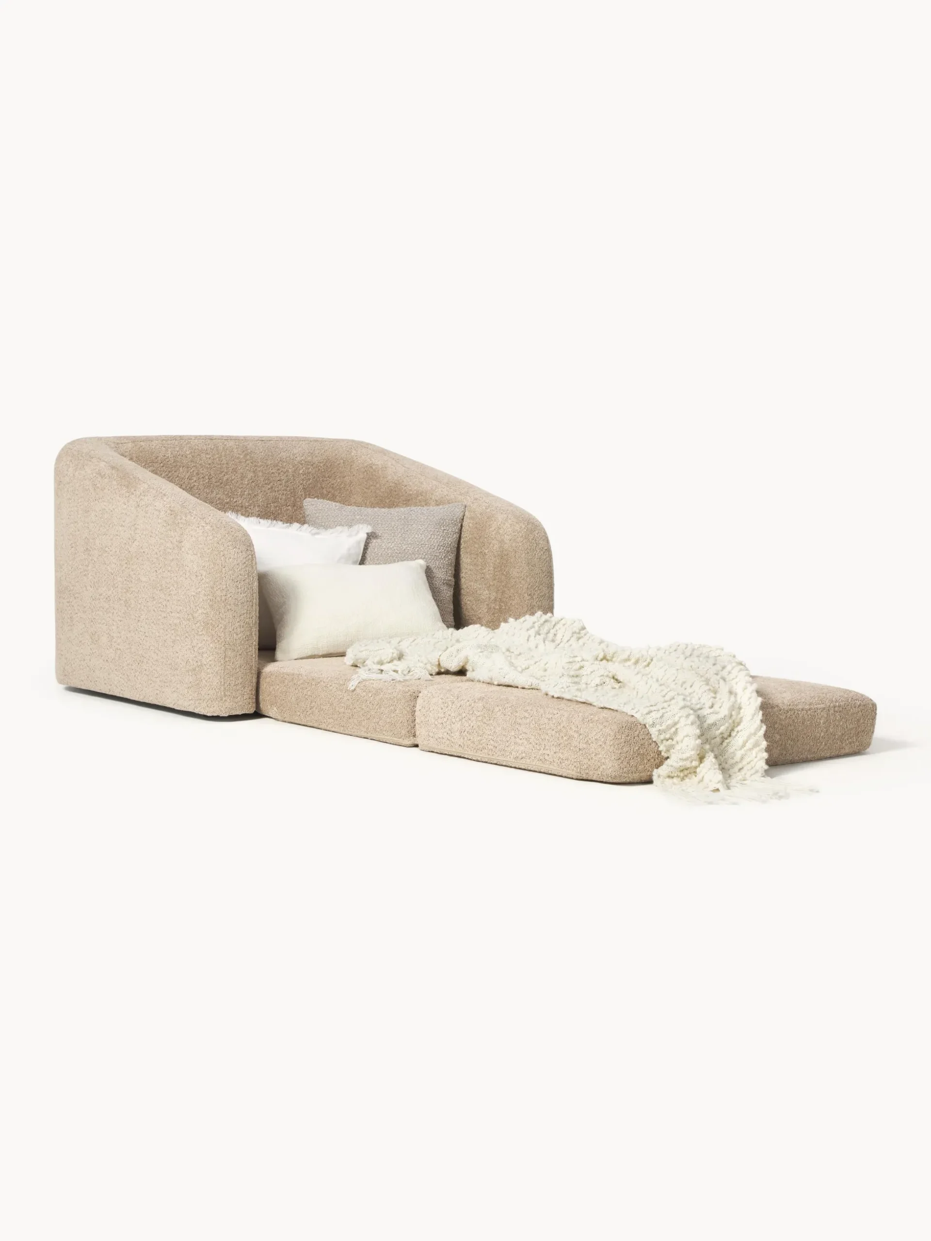 Poltrona letto in teddy-bouclé Eliot
