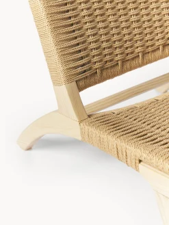 Poltrona lounge con intreccio in rattan in legno di frassino Ira