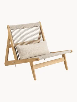Poltrona lounge fatta a mano in legno di quercia con cuscino MR01 Initial
