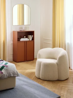 Poltrona lounge in bouclé Fleur