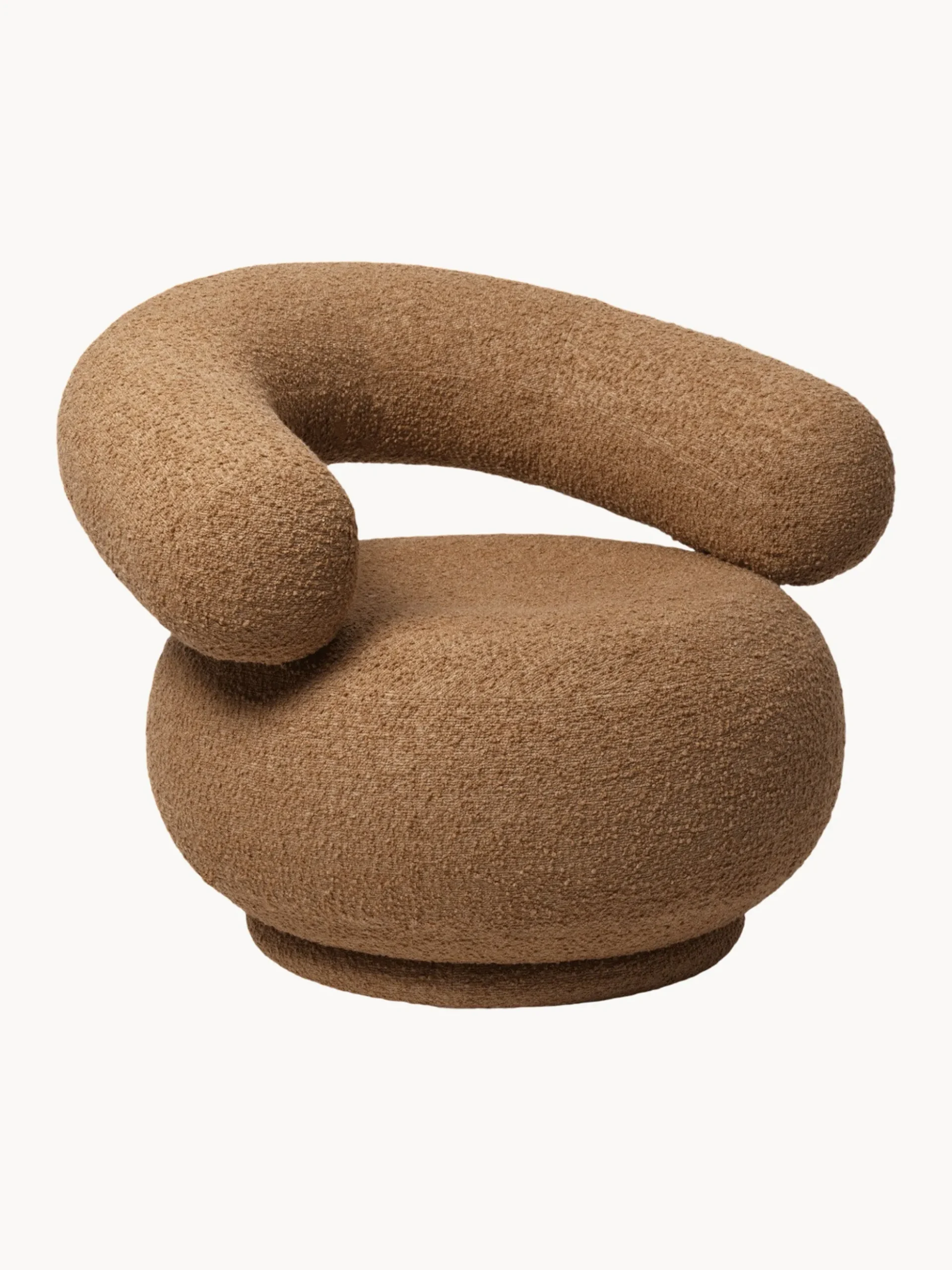 Poltrona lounge in bouclé Orbo