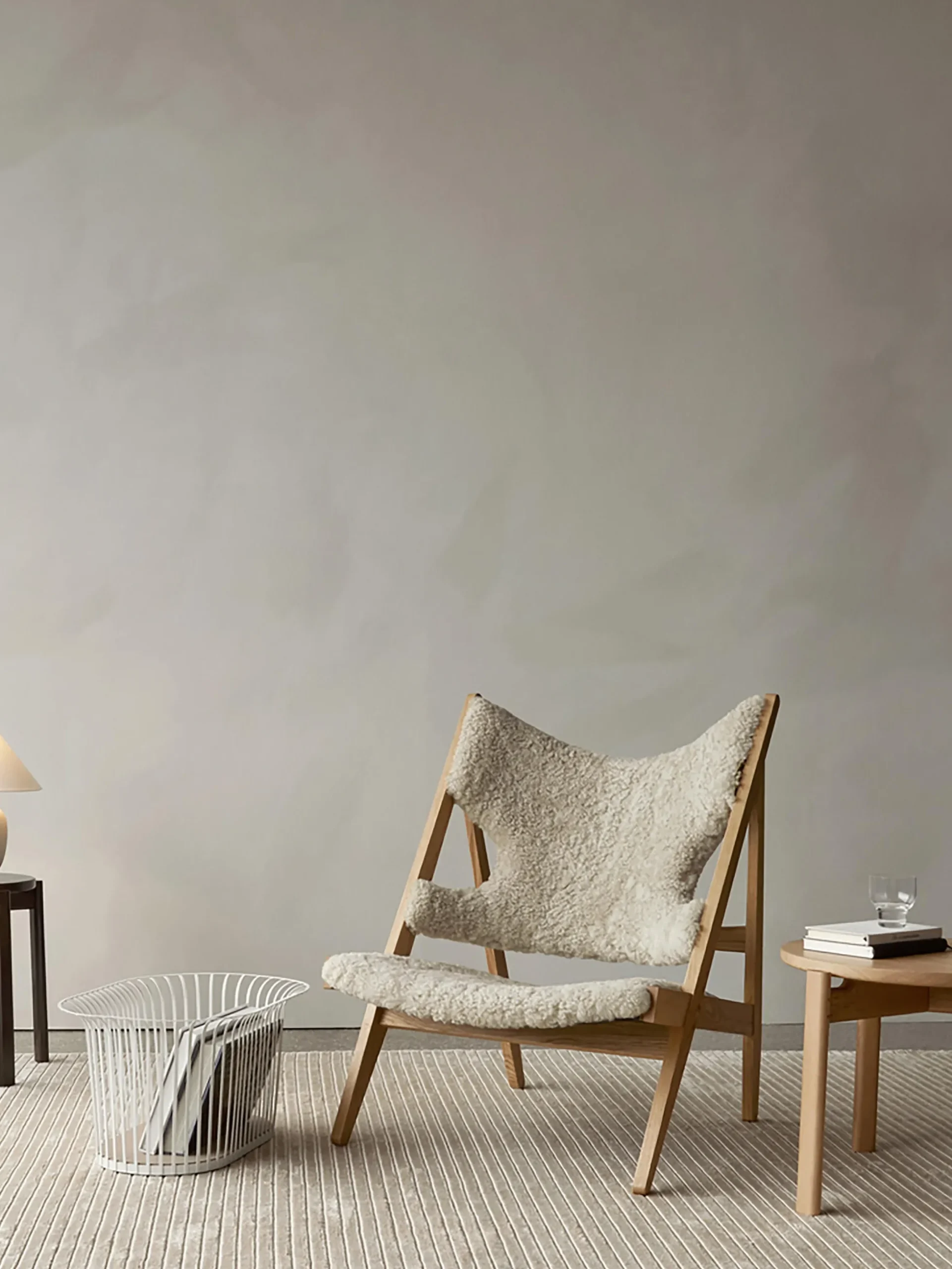 Poltrona lounge in pelle di pecora Knitting