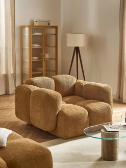 Poltrona lounge in teddy-bouclé Tayla