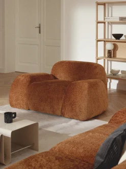 Poltrona lounge in teddy-bouclé Wolke