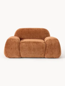 Poltrona lounge in teddy-bouclé Wolke