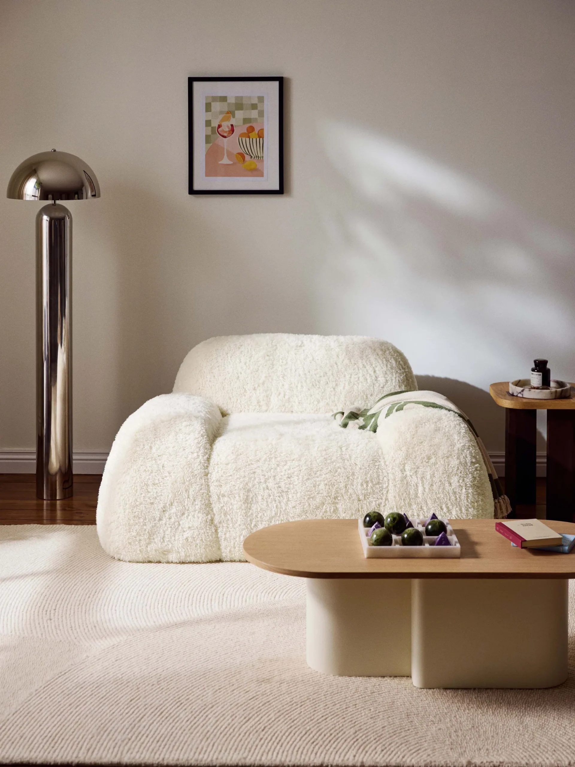 Poltrona lounge in teddy Wolke