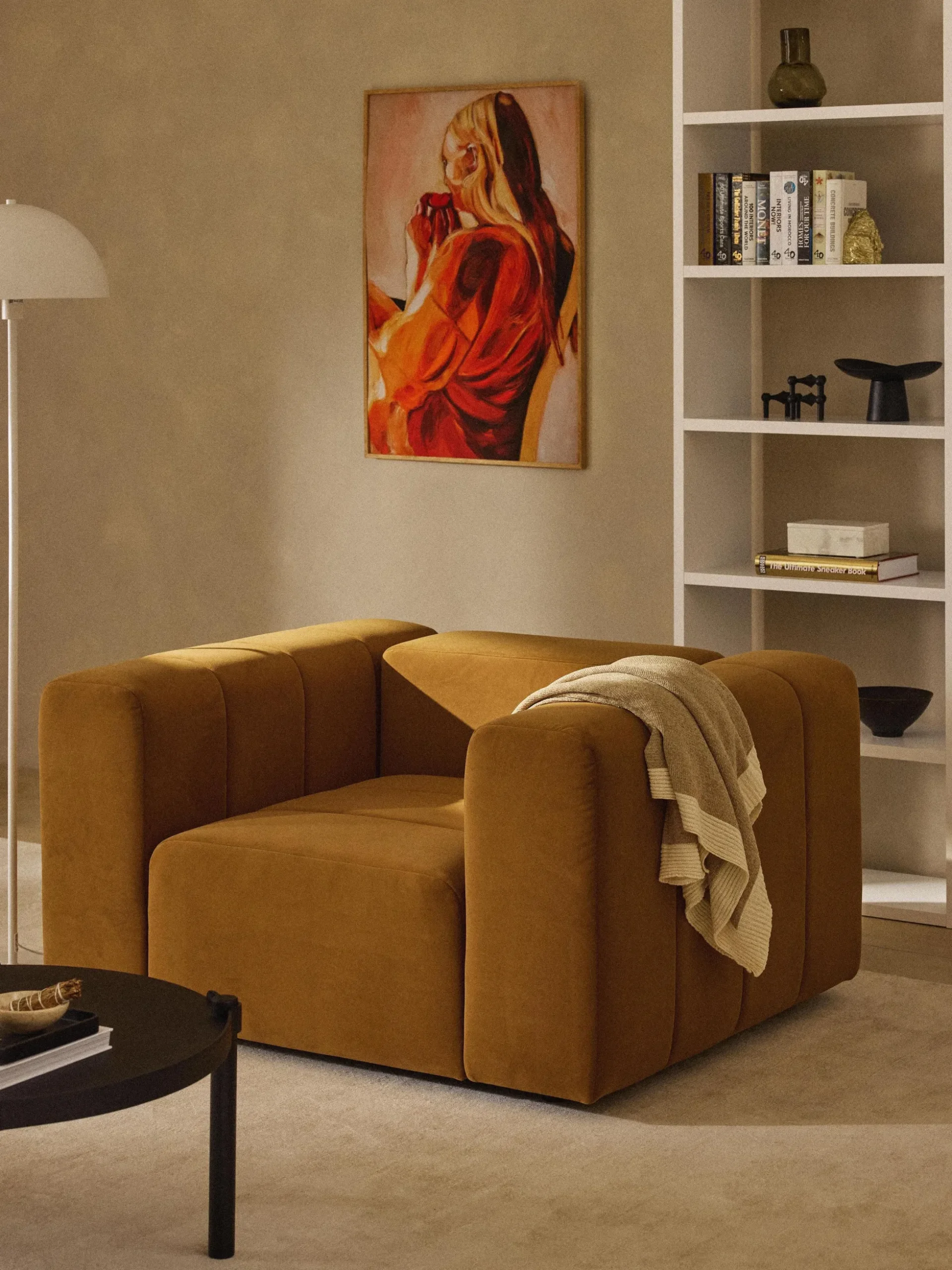 Poltrona lounge in velluto Lena