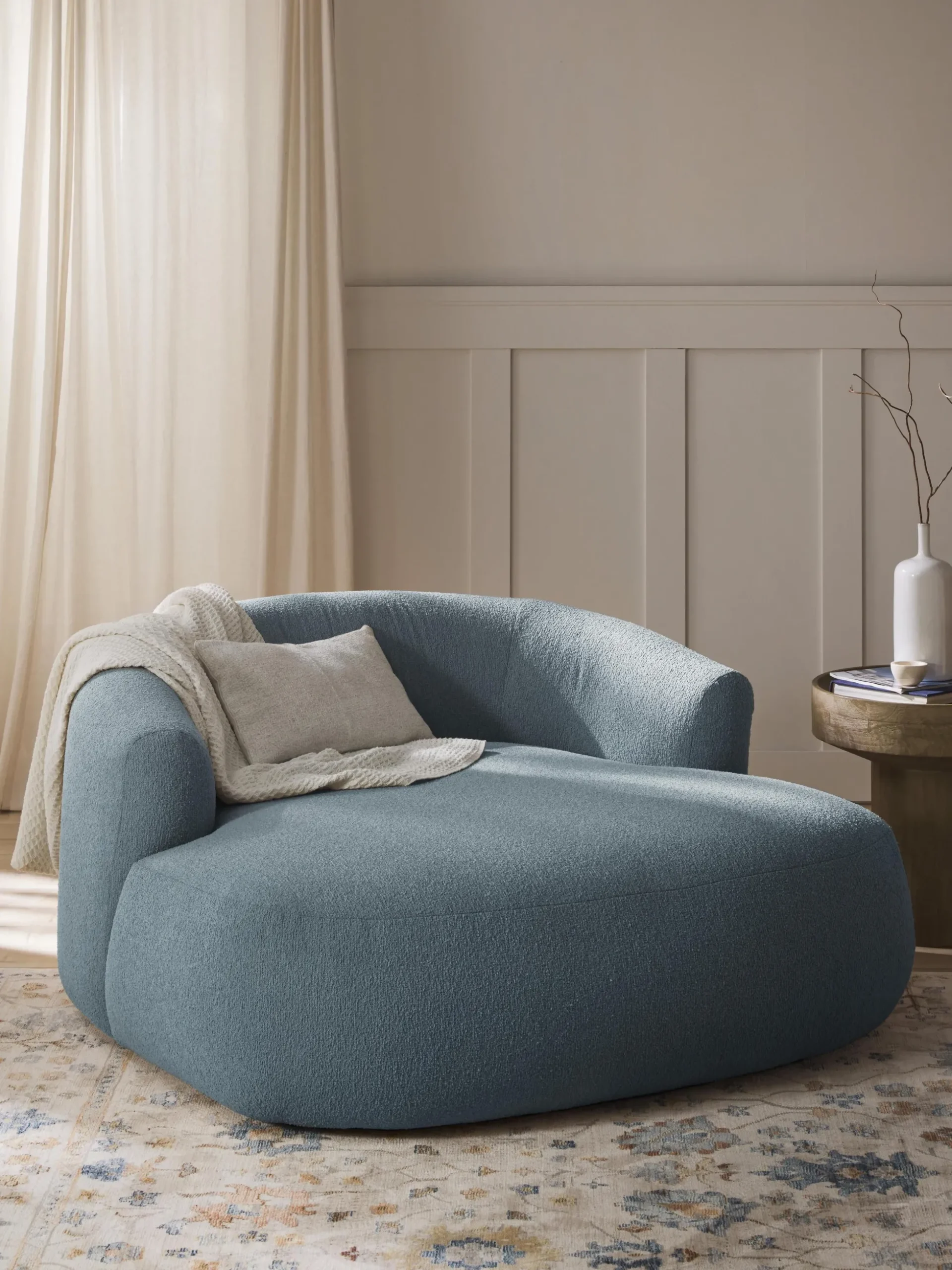 Poltrona lounge XL in bouclé Sofia