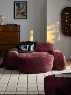 Poltrona lounge XL in teddy bouclé Wolke