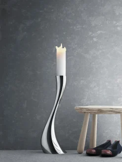 Portacandela in acciaio inossidabile Cobra, alt. 50 cm