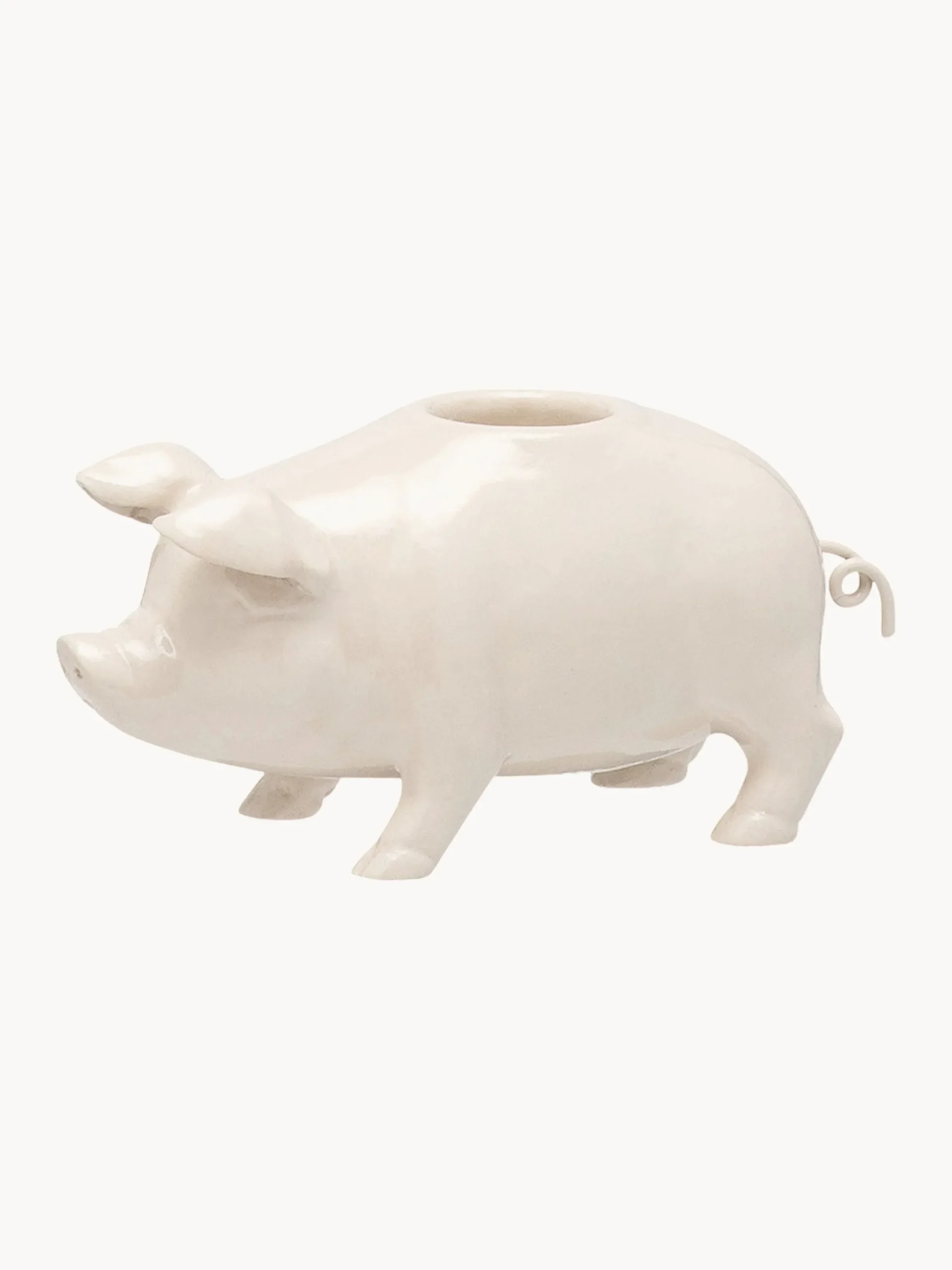 Portacandele fatto a mano Piggy