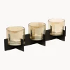 Portacandele in ottone Trio Noir