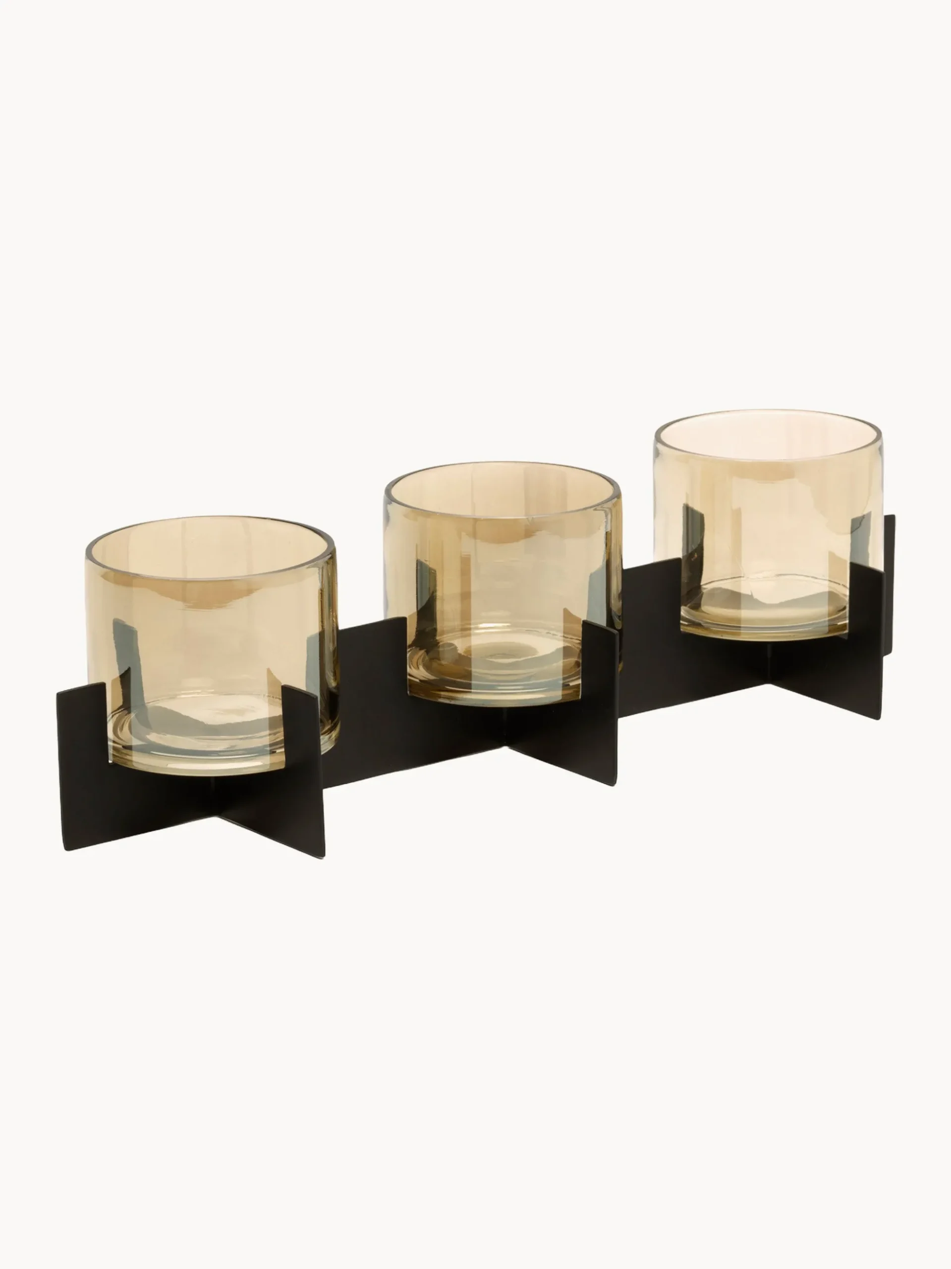 Portacandele in ottone Trio Noir