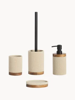Portaspazzolino con dettaglio in legno Laura
