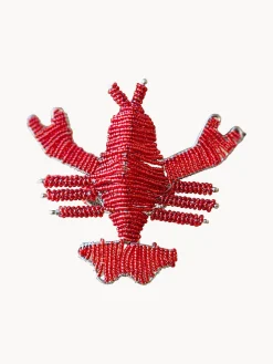 Portatovaglioli con perle di vetro Lobster 2 pz